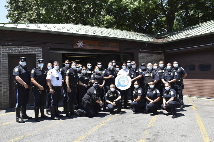 JFK Health and Welfare Fund Delivers Pizzas to NYPD Highway and Mounted Unit